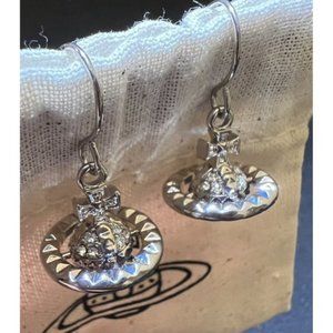 vivienne westwood Nana mayfair 3D Globe Orb Silver Tone earrings #290